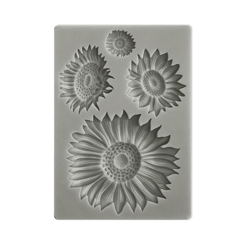 Stamperia - Silicone Mould A6 - Sunflower Art Sunflowers. Available at Embellish Away located in Bowmanville Ontario Canada.