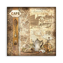 Load image into Gallery viewer, Stamperia - Single-Sided Paper Pad 8&quot;X8&quot; - 22/Pkg - Coffee And Chocolate. All you need for scrapbooking! This package contains twenty-two 8x8 inch sheets of single-sided paper, each in different designs. Acid free. Available at Embellish Away located in Bowmanville Ontario Canada.
