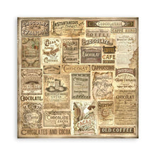 Load image into Gallery viewer, Stamperia - Single-Sided Paper Pad 8&quot;X8&quot; - 22/Pkg - Coffee And Chocolate. All you need for scrapbooking! This package contains twenty-two 8x8 inch sheets of single-sided paper, each in different designs. Acid free. Available at Embellish Away located in Bowmanville Ontario Canada.
