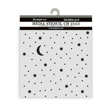 Charger l&#39;image dans la galerie, Stamperia - Thick Stencil - Alice in Christmas - Stars And Moon. Size: 12 cm x 12 cm. Available at Embellish Away located in Bowmanville Ontario Canada.
