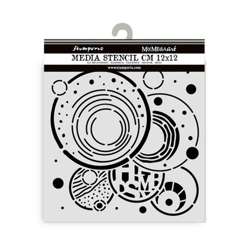 Stamperia - Thick Stencil - Furry Friends - Vibrant Circles. Available at Embellish Away located in Bowmanville Ontario Canada.