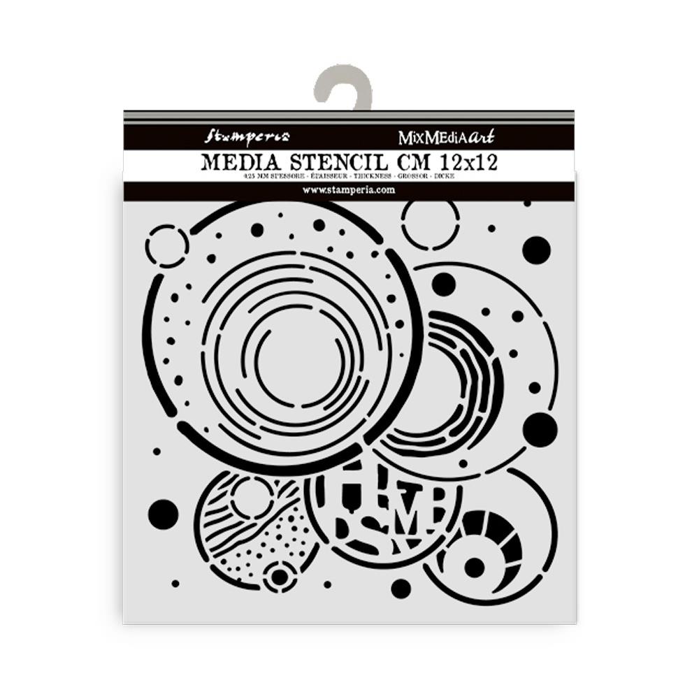 Stamperia - Thick Stencil - Furry Friends - Vibrant Circles. Available at Embellish Away located in Bowmanville Ontario Canada.