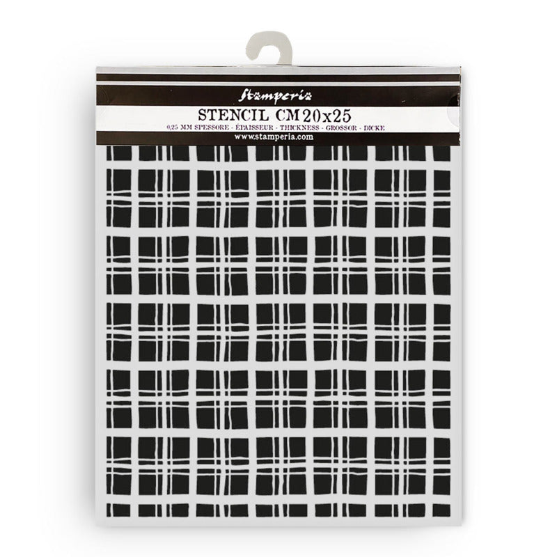 Stamperia - Thick Stencil - Whispering Woods - Tartan Pattern. Available at Embellish Away located in Bowmanville Ontario Canada.