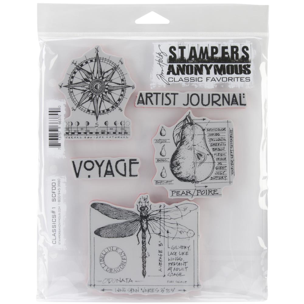 Stampers Anonymous - Tim Holtz - Cling Stamps - 7X8.5 Classics - #1