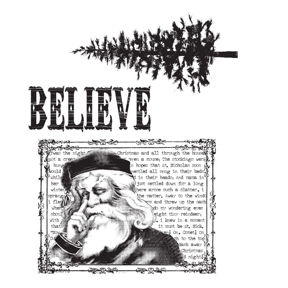 Stampers Anonymous - Tim Holtz - Cling Stamps - Just Believe. Available at Embellish Away located in Bowmanville Ontario Canada.