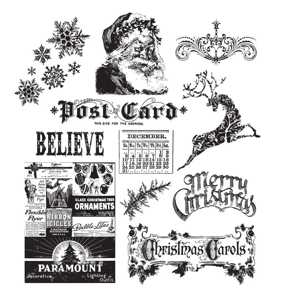 Stampers Anonymous - Tim Holtz - Cling Stamps - Mini Holidays. Available at Embellish Away located in Bowmanville Ontario Canada.