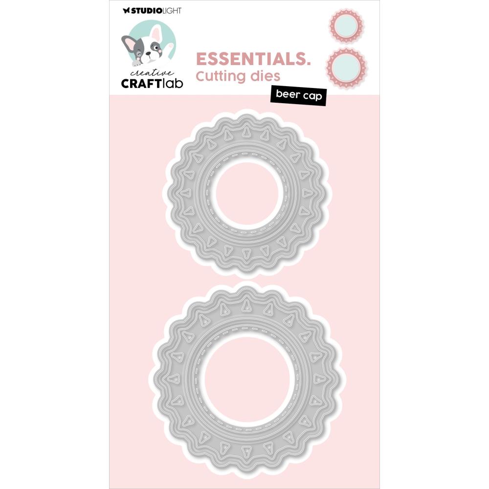 Studio Light - Essentials Cutting Die - Nr. 818 - Beer Cap. Use this die set to cut round frames with a scalloped edge which can be nested or used alone. Perfect for cards, scrapbook layouts or journal pages. 8 pcs. Available at Embellish Away located in Bowmanville Ontario Canada.