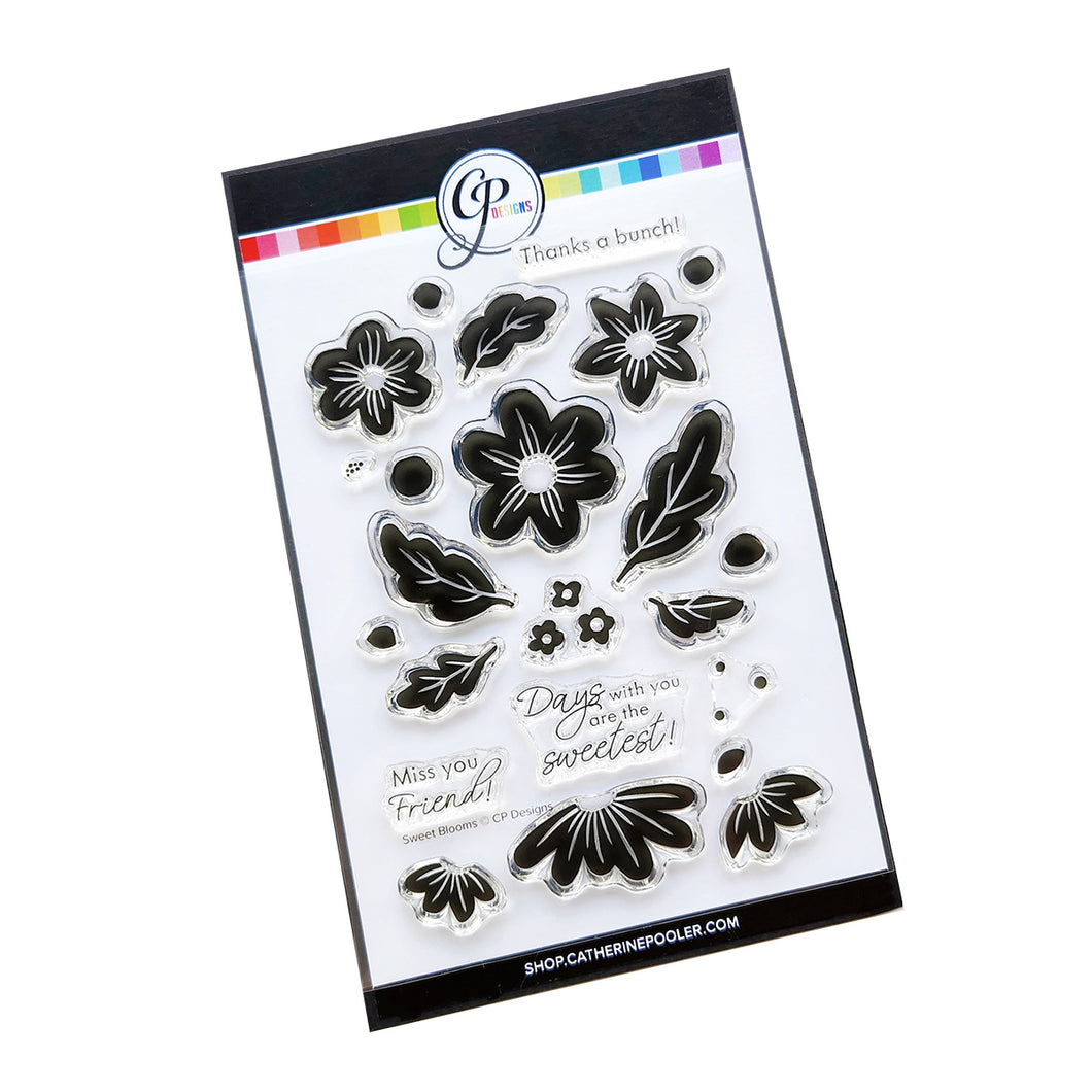 Catherine Pooler - Stamp & Die Set - Sweet Blooms Floral. Available at Embellish Away located in Bowmanville Ontario Canada.