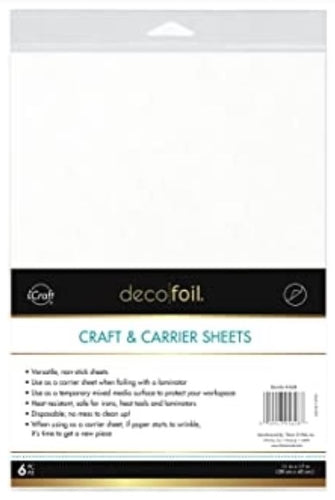 Therm O Web - Deco Foil- Craft and Carrier Sheets. Thermoweb-Deco Foil Craft & Carrier Sheets. Protect your papercrafting projects with this double-sided, non-stick disposable paper carrier sheet when working with other Deco Foil projects! Available at Embellish Away located in Bowmanville Ontario Canada.