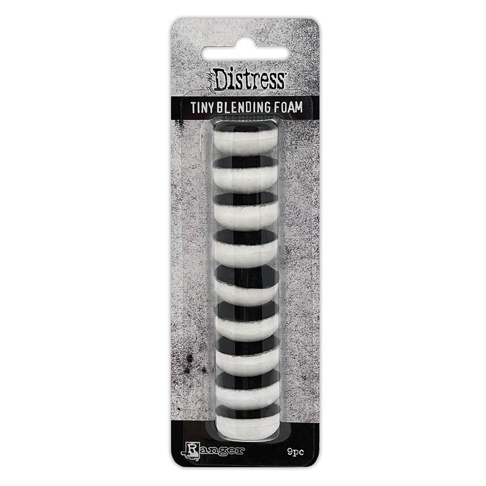 Tim Holtz - Distress Tiny Blending Foams - 9/Pkg. The Tim Holtz Distress Tiny Blending Tool features interchangeable foam tips ideal for applying inks and other mediums to smaller areas on your craft projects. Available at Embellish Away located in Bowmanville Ontario Canada.