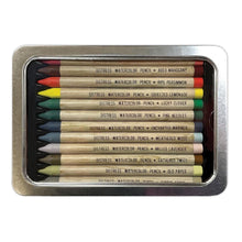 Load image into Gallery viewer, Tim Holtz - Distress Watercolor Pencils 12/Pkg Set 5. These are woodless watercolor pencils formulated to achieve vibrant coloring effects on porous surfaces. Water-reactive pigments are ideal for water coloring, shading, sketching, etc. Available at Embellish Away located in Bowmanville Ontario Canada.
