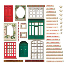 Load image into Gallery viewer, Tim Holtz - Idea-Ology - Baseboards + Transparencies - Christmas 2023. These book board thickness pieces are great for layering to add depth and dimension. This pack includes festive frames, seasonal words, and vintage- inspired elements. Available at Embellish Away located in Bowmanville Ontario Canada.
