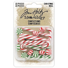 Cargar imagen en el visor de la galería, Tim Holtz - Idea-Ology - Confections - Christmas 2023. May your holidays be as sweet as these miniature striped candies and candy canes, perfect for adding to garlands, wreaths, gifts, dimensional projects, or crafts. Available at Embellish Away located in Bowmanville Ontario Canada.

