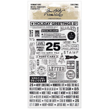 Cargar imagen en el visor de la galería, Tim Holtz - Idea-Ology - Remnant Rubs - 4.75&quot;X7.75&quot; - 2/Pkg - Christmas. Transfer this array of holiday greetings and words onto paper, glass or other hard surfaces. Available at Embellish Away located in Bowmanville Ontario Canada.
