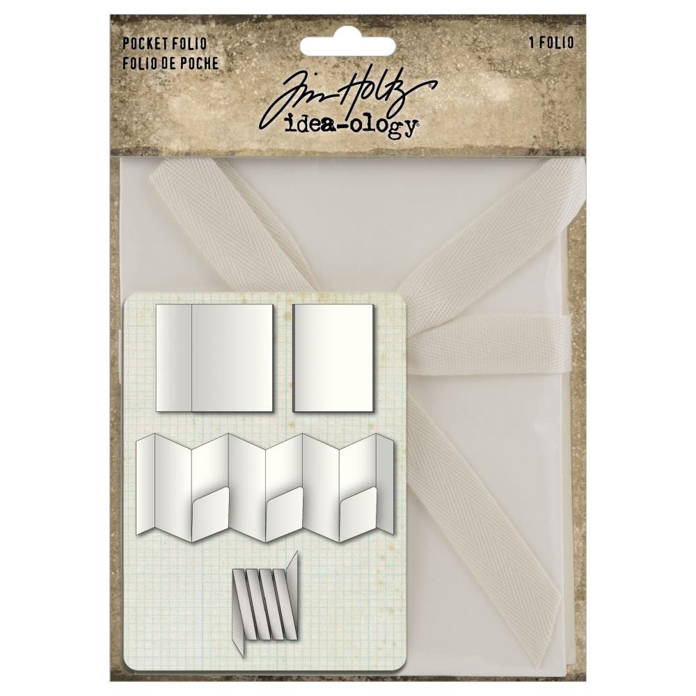 Tim Holtz - Idea-ology - Pocket Folio - 1 Piece. The accordion-style booklet unfolds like a visual journey, providing a continuous canvas for your collection of photos, memorabilia, and cherished moments. Available at Embellish Away located in Bowmanville Ontario Canada.