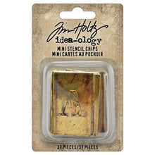 Cargar imagen en el visor de la galería, Tim Holtz - Idea-ology - Stencil Chips Mini - 35 Pieces. These versatile, mini stencil chips are the perfect companions for mixed media projects, offering endless possibilities for expression. Available at Embellish Away located in Bowmanville Ontario Canada.
