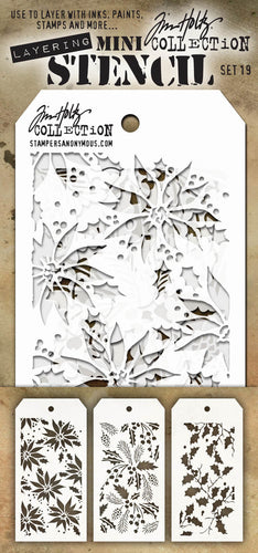 Tim Holtz - Mini Layering Stencil Set - #19 (3pc). Available at Embellish Away located in Bowmanville Ontario Canada.
