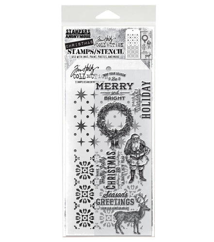 Tim Holtz - Mixed Media Clear Stamp & Stencil - #35. Available at Embellish Away located in Bowmanville Ontario Canada.