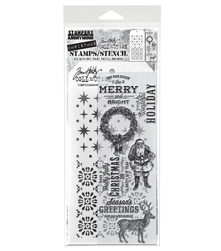 Tim Holtz - Mixed Media Clear Stamp & Stencil - #35. Available at Embellish Away located in Bowmanville Ontario Canada.