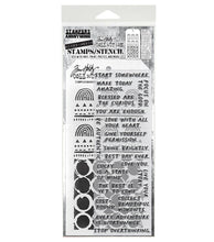 Load image into Gallery viewer, Tim Holtz - Mixed Media Clear Stamp &amp; Stencil - #62. Available at Embellish Away located in Bowmanville Ontario Canada.
