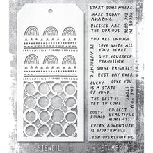 Load image into Gallery viewer, Tim Holtz - Mixed Media Clear Stamp &amp; Stencil - #62. Available at Embellish Away located in Bowmanville Ontario Canada.
