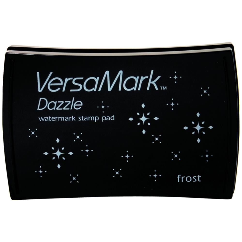 Tsukineko - VersaMark Dazzle - Watermark Stamp Pad - Frost. Dazzle combines all the great qualities of the original VersaMark with added shimmer to give your paper projects an easy touch of elegance. Available at Embellish Away located in Bowmanville Ontario Canada.
