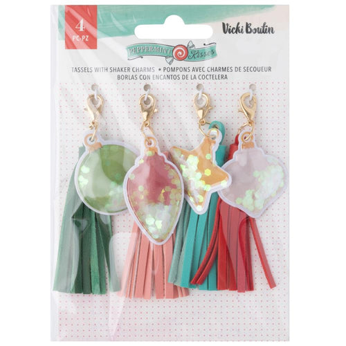 Paige Evans - Charm Tassels - 4/Pkg - W/Shaker Charms - Sugarplum Wishes. Available at Embellish Away located in Bowmanville Ontario Canada.
