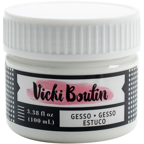 Vicki Boutin - Mixed Media - 3.38oz Gesso. The perfect gesso to add texture and surface dimension. Great for prepping wood, canvas and other surfaces. This package contains 3.38oz of mixed media gesso. Acid free. Available at Embellish Away located in Bowmanville Ontario Canada.
