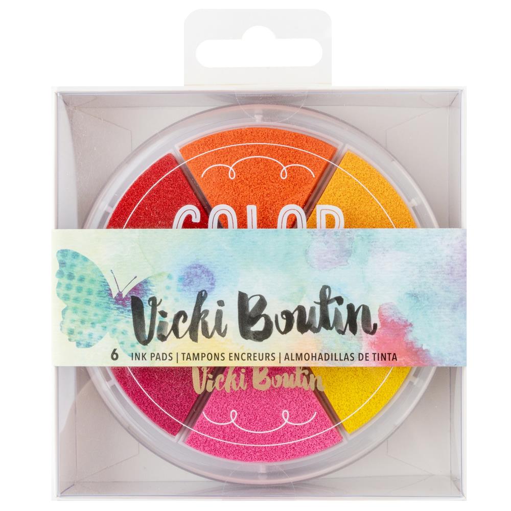 Vicki Boutin - Mixed Media - Ink Stamp Pads - 6/Pkg - Warm. Bring your project to life with colored stamp pads! Simply detach the removable color wedge of your choice and start stamping! Available at Embellish Away located in Bowmanville Ontario Canada.