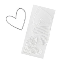 Cargar imagen en el visor de la galería, Vicki Boutin Stamp &amp; Die Set - Heart, a dynamic combination of high-quality acrylic stamps and matching dies. This stamp and die set will become an essential tool for adding intricate and detailed designs to your creations. Includes a 4 piece set. Available at Embellish Away located in Bowmanville Ontario Canada.
