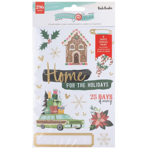 Vicki Boutin - Sticker Book - 296/Pkg - W/Gold Foil Accents - Peppermint Kisses. Available at Embellish Away located in Bowmanville Ontario Canada.