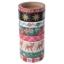 Load image into Gallery viewer, Vicki Boutin - Washi Tape - 8/Pkg - W/Gold Foil - Peppermint Kisses. Available at Embellish Away located in Bowmanville Ontario Canada.
