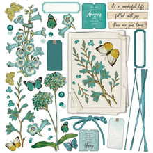 Charger l&#39;image dans la galerie, 49 And Market - Collection Pack 12&quot;X12&quot; - Vintage Artistry In Teal. This 12x12 inch collection pack includes a total of 4 sheets of double-sided papers (1 each of 4 designs) plus a total of 93 coordinating laser-cut elements. Made in the USA. Available at Embellish Away located in Bowmanville Ontario Canada.
