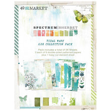 Cargar imagen en el visor de la galería, 49 And Market - Collection Pack 6&quot;X8&quot; - Spectrum Sherbert - Tidal Wave. Collection pack includes a total of 28 sheets of double-sided 6 x 8 inch papers (3 each of 9 designs) plus 1 fussy-cut element paper. Front and back covers have additional patterned papers on backside. Acid Free. Made in USA. Available at Embellish Away located in Bowmanville Ontario Canada.
