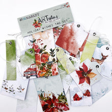 Load image into Gallery viewer, 49 And Market - Tag Set - ARToptions Holiday Wishes. 18 tags with metal eyelets and strings attached. Images include watercolor splashes, florals, and Christmas motifs. Perfect to use on projects or as gift tags on presents. Imported. Available at Embellish Away located in Bowmanville Ontario Canada.

