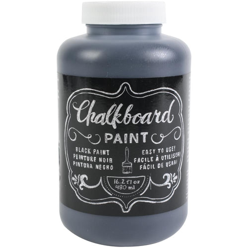 American Crafts - DIY Shop - Chalkboard Paint 16.2oz - Black. Display your artistic side! Perfect for DIY and home decor projects. Works on wood, paper and more. This package contains one 16.2oz jar of black chalkboard paint. Non-toxic and odorless. Imported. Available at Embellish Away located in Bowmanville Ontario Canada.
