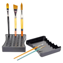 Charger l&#39;image dans la galerie, Art Bin&#39;s Brush Drying Rack provides easy storage for a variety of brush sizes. Made with flexible TPE material, the brush rack will hold up to 40 brushes. It features a removeable bottom tray for cleaning on one side and storage on the other. Rack size is 5.77 x 4.81 x 0.9 inches. Available at Embellish Away located in Bowmanville Ontario Canada.
