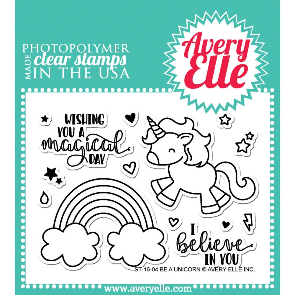 Avery Elle - Clear Stamp Set 4X3 - Be A Unicorn
