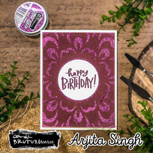 Cargar imagen en el visor de la galería, Brutus Monroe - 6x6 Stencil - Heat Wave. This 6x6 stencil is perfect for creating beautiful backgrounds and patterns for your projects. Available at Embellish Away located in Bowmanville Ontario Canada. Card design by Arjota Singh.
