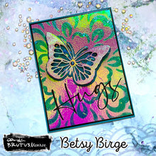 Load image into Gallery viewer, Brutus Monroe - 6x6 Stencil - Heat Wave. This 6x6 stencil is perfect for creating beautiful backgrounds and patterns for your projects. Available at Embellish Away located in Bowmanville Ontario Canada. Card design by Betsy Birge
