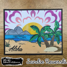 Load image into Gallery viewer, Brutus Monroe - 6x6 Stencil - Heat Wave. This 6x6 stencil is perfect for creating beautiful backgrounds and patterns for your projects. Available at Embellish Away located in Bowmanville Ontario Canada. Card design by Sandie Reverski.
