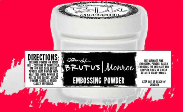 Brutus Monroe - Embossing Powder - Alabaster 6oz. 6 Ounces. Available at Embellish Away located in Bowmanville Ontario Canada.