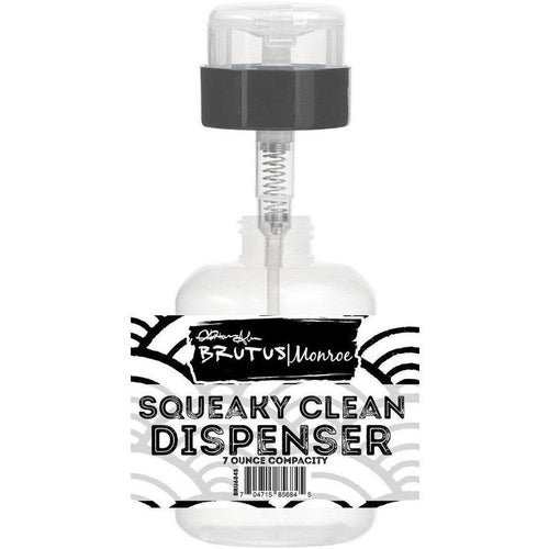 Brutus Monroe - Squeaky Clean - No Mess Dispenser. This dispenser is designed with no mess top feeding pump so that the cleaner is on your towel and not all over your desk. Available at Embellish Away located in Bowmanville Ontario Canada.