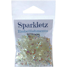 Cargar imagen en el visor de la galería, Buttons Galore - Sparkletz Embellishments - 10g - Crystal Stars. A perfectly coordinated combination of iridescent gemstones, crystal clear flat back drops, dyed to match faceted gemstones and sequins. Available at Embellish Away located in Bowmanville Ontario Canada.
