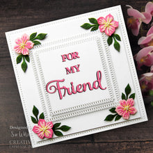 Cargar imagen en el visor de la galería, Creative Expressions - Craft Die by Sue Wilson Noble Shadowed Sentiment - For My Friend. Add a greeting to a paper craft project this beautiful sentiment in bold and curly text will add a great finishing touch to a card or can be used as a main feature. Available at Embellish Away located in Bowmanville Ontario Canada. Example by brand ambassador.
