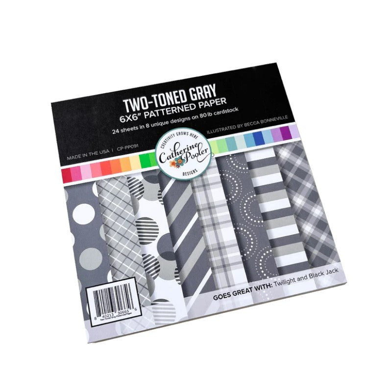Catherine Pooler - 6x6 Patterned Paper - Two-Toned Gray