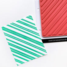 Cargar imagen en el visor de la galería, Catherine Pooler - Background Stamp - Candy Cane. A candy cane stripe is a classic for you holiday cards. The Candy Cane Background stamp will be the perfect addition to your card background in Rockin&#39; Red or add a strip for an accent. Try it in non-traditional colors for a fun stripe and dot pattern you can use year round! Background measures 4-3/8 x 5-5/8. Available at Embellish Away located in Bowmanville Ontario Canada.

