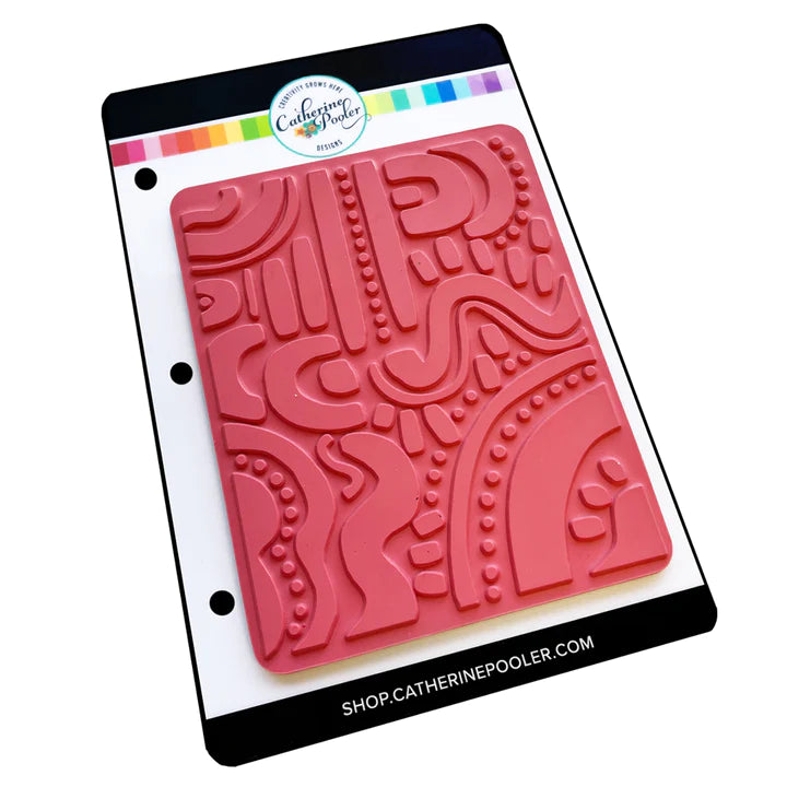 Catherine Pooler - Background Stamp - Cha Cha Slide. Feel the rhythm of the Cha Cha Slide Background Stamp. This funky abstract pattern stamp is a super fun element to add to the background of your next card. Available at Embellish Away located in Bowmanville Ontario Canada.