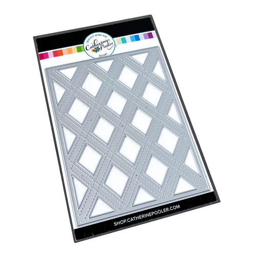 Catherine Pooler - Cover Plate Die - Cross Your X's. This fun crisscross pattern has a stitched design which adds to creating a look of grosgrain ribbons woven together. Cover plates measures 4 1/4 x 5 1/2