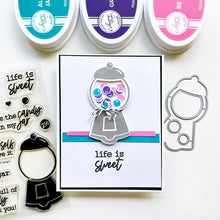 Load image into Gallery viewer, Catherine Pooler - Dies -  Hey Sugar. Pair the gumball machine from the Hey Sugar Dies with the machine in the Hey Sugar Sentiments Stamp Set to make it the star of any card! Available at Embellish Away located in Bowmanville Ontario Canada. Card by brand ambassador.
